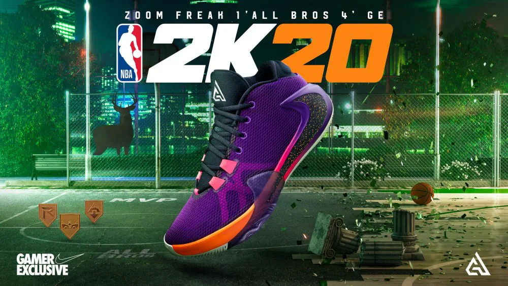 Nike zoom freak 1 nba2k gamer exclusive Nike NBA 2K20 x Zoom Freak 1 Gamer Exclusive All Bros 4 for  main image 2