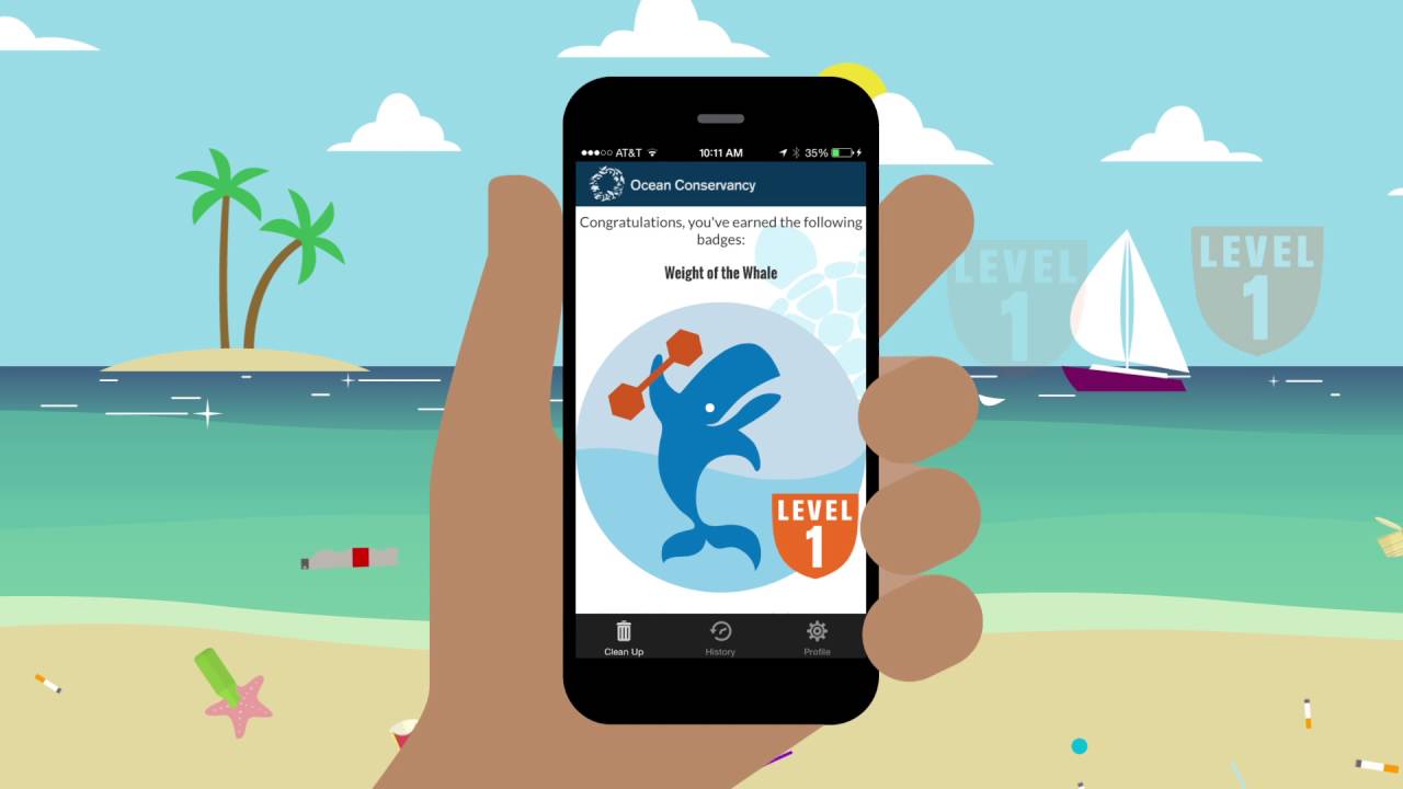 Ocean cleanup app by Ocean Conservancy