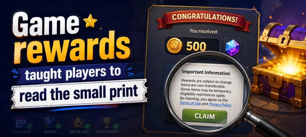 Game rewards taught players to read the small print